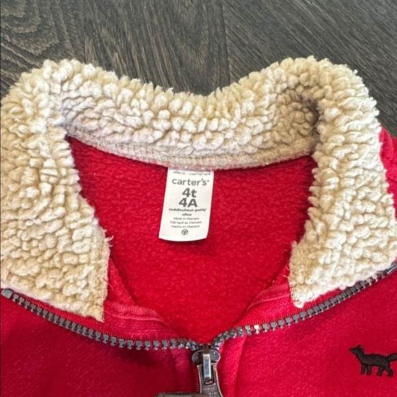 Carter's Red Pullover with Sherpa Collar - Picture 2 of 3